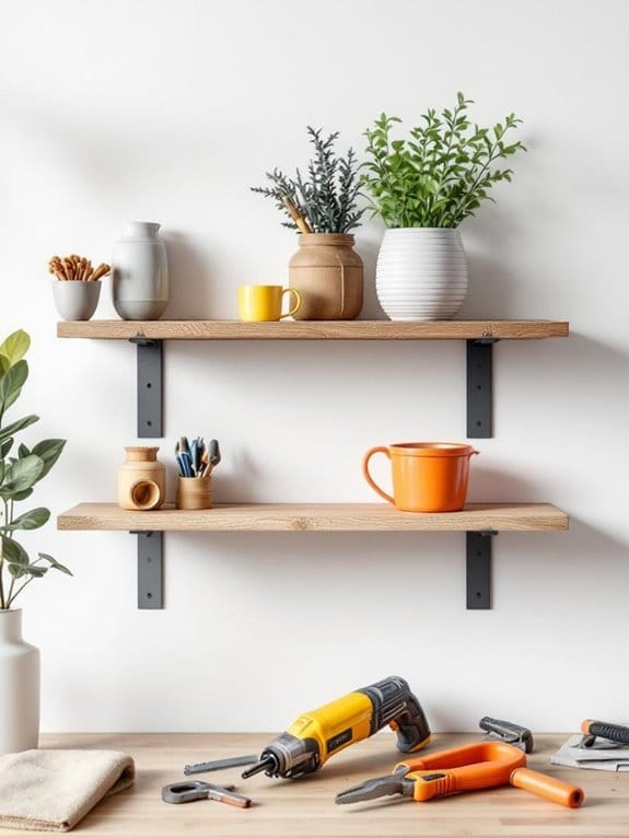 stylish floating shelf brackets